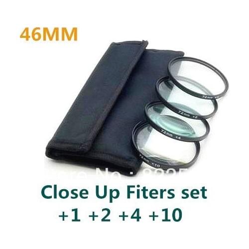 4 pcs 46mm46mm Close up Macro +1 +2 +4 +10 SLR Lens Filter Kit Set For 46mm Lens filter
