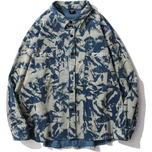 KIOVNO Men Fashion Corduroy Embroidery Jackets Streetwear Embroidery Color Block Outwear Tops For Male Patchwork