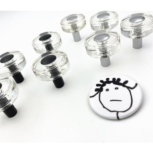 LCH 35mmTop Quality Acrylic Cylindrical Transparent Cabine Knob Black Gold Modern Style Knob Clear Crystal Handle Door Pull