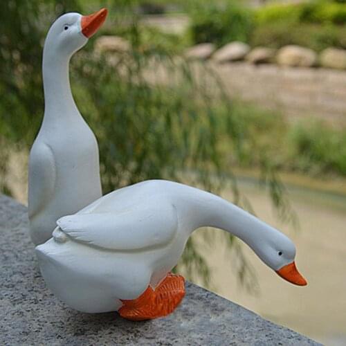 Miniatures 2pc Simulated Water Duck Garden Decor Scene House Patio Ornaments Resin Model Home Decoration Accessories
