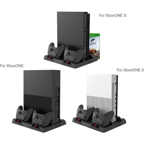Multifunctional Charging Base Dock with Cooling Fan Universal Dual Controllers Charging Stand for XBOX One X/One S Accessories