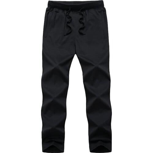 Mens Long Pants New Summer Sportswear Tracksuit Bottoms Thin Sweatpants Male Breathable Trousers Jogger Pants Plus Size 9XL