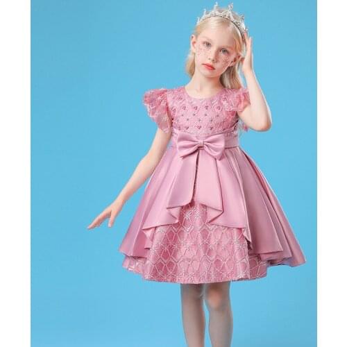 2021New Formai Printing Bridesmaid Dresses Costume Dress Mesh Formal Dress For Girls Evening Wedding Party Dress For 3-10 Age