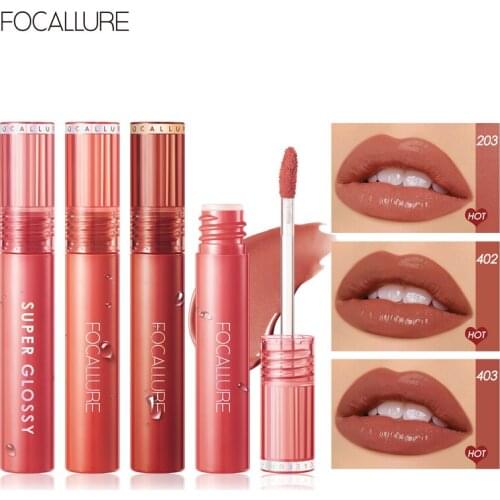 FOCALLURE New Jelly Lip Glaze Moisturizing Lip Gloss For Women Makeup Liquid Lipstick Long Lasting Red lips Cosmetic