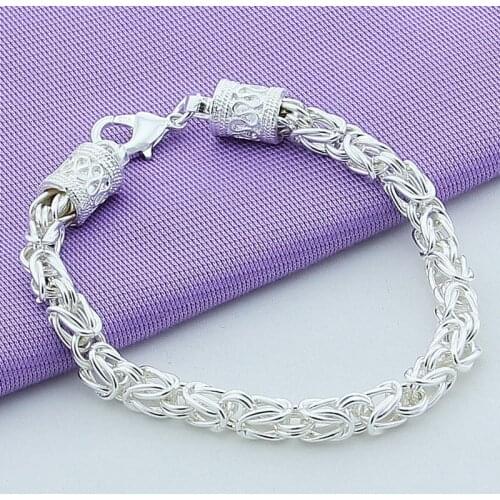 BABYLLNT Hot Sale 925 Sterling Silver Jewelry Chain Bracelet For Women Silver Hand Chain Bracelet Men Gift