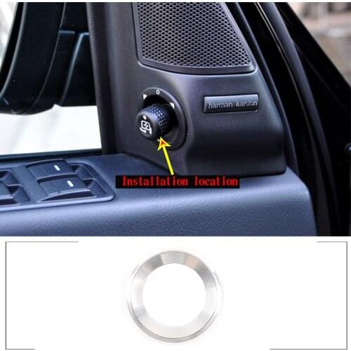 Aluminum Alloy Silver Rear View Mirror Adjustment Trim Cover Car Interior Accessories for Land Rover Discovery 3 LR3 2004-2009