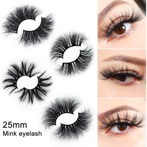 25mm lashes 5D 3D Mink Lashes Bulk Faux Thick Long Wispy Natural Dramatic Long Mink Lashes Wholesales Natural False Eyelashes