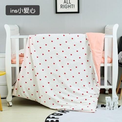 With filling! pink Strawberry Bed Sheet for Baby Bed Set Baby Cot Bedclothes,Unpick And Wash,Duvet/Sheet/Pillow