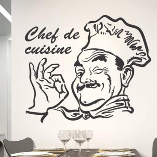Chef de Cuisine Removable decor sticker Wall sticker Decal For Kitchen Room Home Decoration Wall Poster Wall Art