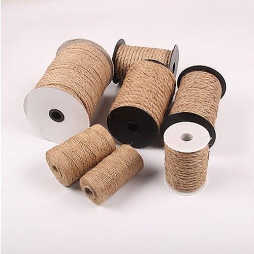 4-12mm Cords Natural hand-made jute rope packaging lamp decoration rope binding hemp ropes DIY decorative Cords