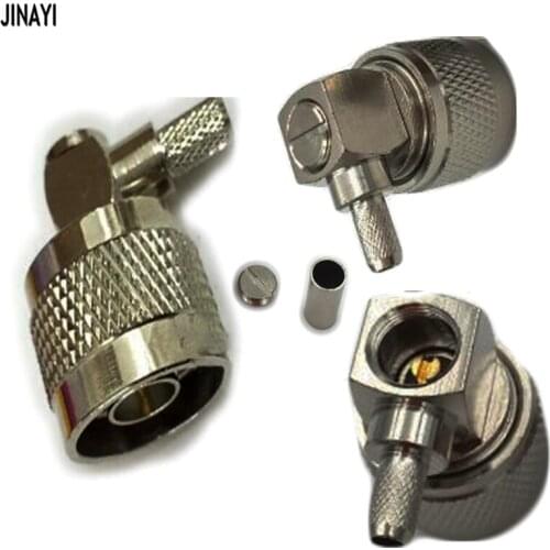 10pcs N Male Plug 90 Degree Right Angle Connector for RG58 RG142 LMR195 RG400 Coaxial Cable Adapter