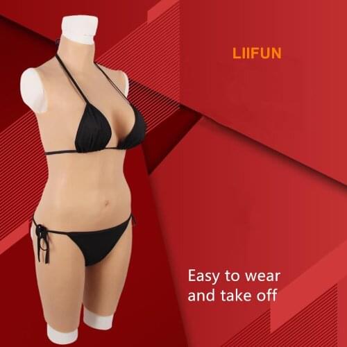 Liifun Silicone Breasts Crossdresser Bodysuit Artificial Chest Vagina for Transgender Drag Queen Cosplay Transvestite