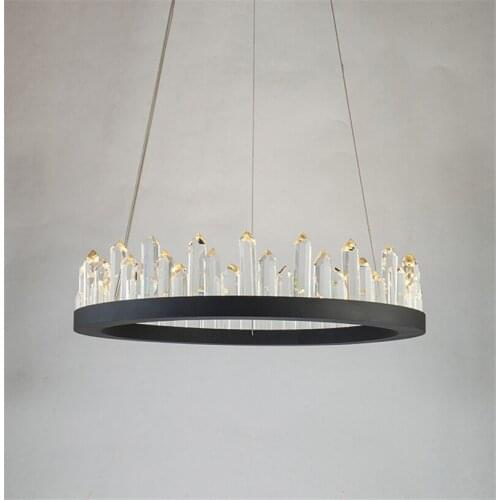 Modern Led Crystal Chandeliers Dining Room Living Room Lamp Villa Art Handing Lamps Gold Round Suspension Lamps PA0729-A