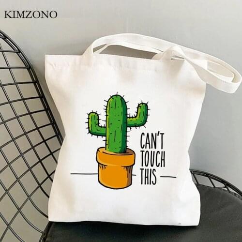 Cactus shopping bag shopper grocery canvas eco bolso bag boodschappentas ecobag fabric grab