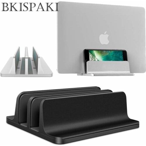 Vertical Laptop Tablet Stand for Macbook Air Pro 13 15 Desktop Aluminum Double Desktop Stand with Adjustable Dock for Chromebook