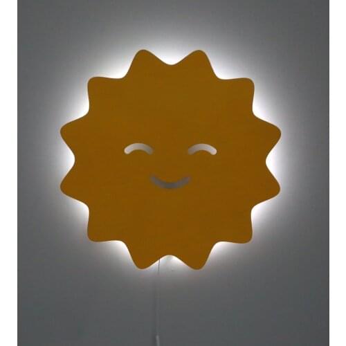 Sun Decor for Baby Room Party Lamp Sun Shaped Light Kids Party Lamp Wall Cheerful Decor Light Gift for Girls Baby Bedside Light