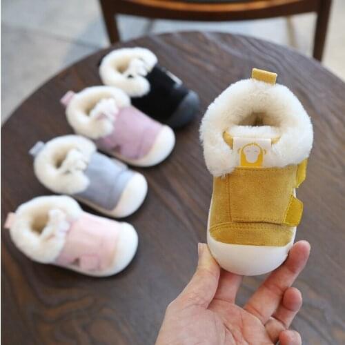 Winter Infant Toddler Boots Warm Plush Baby Girls Boys Snow Boots Outdoor Soft Bottom Non-Slip Child Kids Boots Shoes
