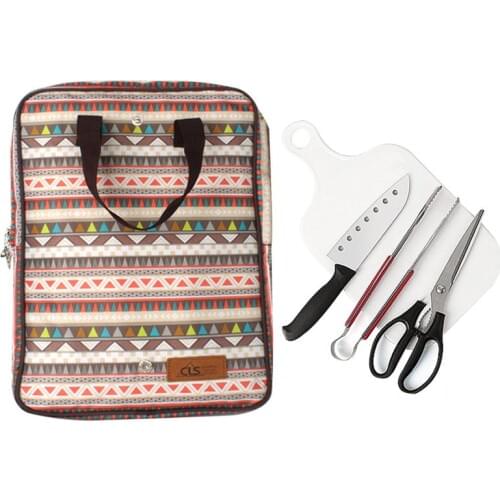 1Set 5Pcs Outdoor Camping Kitchenware Portable Cutting Board Clip Tong Scissor Cutter Cooking Set with Storage Bag for Camping