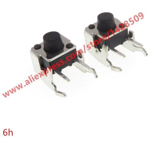 100pcs/lot Tact Switch 6*6*6mm Horizontal with Bracket Tactile Push Button Switches Micro Switch