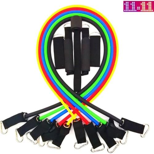 11cs/set latex resistance bands gym door anchor supplier straps with bag kit set yoga supplier fitness band Rubber loop Tube Bands
