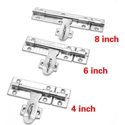 4Inch 5inch 6inch Stainless Steel Hardware Door Lock Barrel Bolt Latch Padlock Clasp Set Brushed Stainless Steel