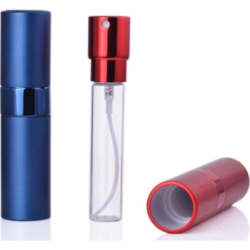 Aluminum Telescopic scalable rotary Perfume Bottle Spray Travel Refillable MINI atomizer Cosmetic Containers 8ml 15ml lin3075