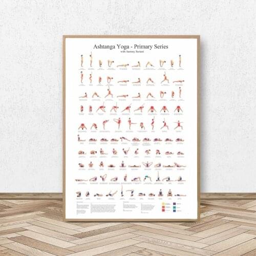 Ashtanga Primary Series Yoga Poster Canvas Art Prints Yoga Room Wall Art Decor Girls Fitness Gifts Gym Art Painting Decoration