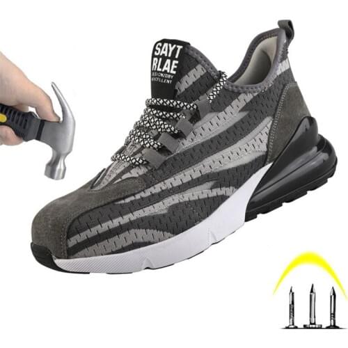 Steel Toe Safety Shoes For Men Work Outdoor Anti Slip Breathable Puncture Proof Protection Boots Indestructible Male Shoes