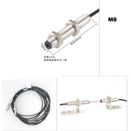 1Pair M8-M18 Laser Switch Photoelectric Sensor Laser beam photoelectric switch sensor High Precision Infrared laser sensor