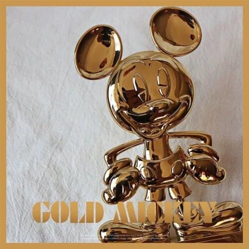 Disney Mickey Mouse golden 18cm Action Figures Toys Model kids Room Decoration Children Gift