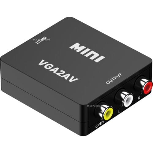 VGA to AV Mini Converter Adapter with 3.5mm Audio 1080P VGA to AV HD Converter Conversor For PC to TV HD Computer to TV