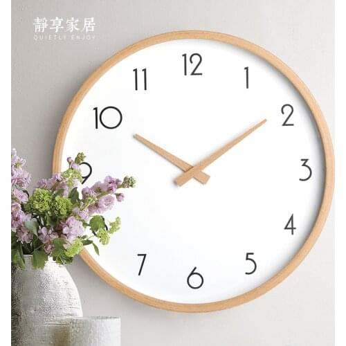Wood Modern Design Wall Clock Living Room Simple Nordic Silent Clock Wall Bedroom Kitchen Horloge Mural Watch Home Decor ZB6WC