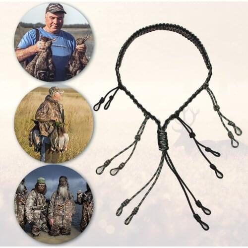 Hunting Decoy Rope Duck Call Lanyard Cord Hunter Game Adjustable 12 Rings Braided Whistle Collar Sling Hunting Supplies