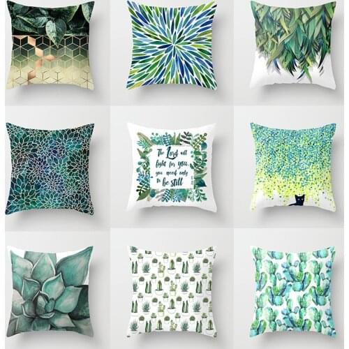 Tropical Green Cushion Cover 45x45 Nordic Style Decoration Pillow for Garden Chair Pillow Case Custom Decorative Pillow Covers