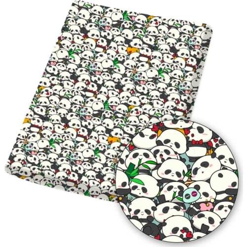 Polyester Cotton Fabric Panda Bamboo Good Night Bear Printed Fabric DIY Sewing Home Textile Garment Bag Material 45*145cm/pc 80g