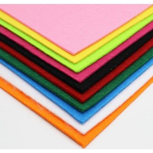 10pcs 2mm Thickness mix color Polyester Cloth Non Woven Felt For DIY Sewing Dolls Crafts Pattern Materials Home Decorations