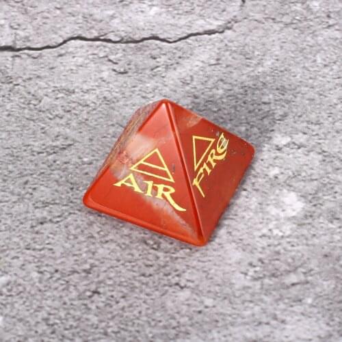 32mm*30mm water fire Rune natural White crystal Obsidian Lapis Lazuli Ornaments Triangular cone pyramid Jewelry