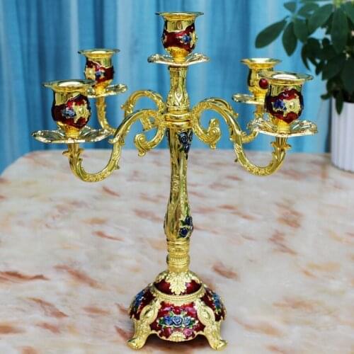 Tall Gold Candle Holders Wedding Centerpieces Candelabra Center Pieces Menorah Baul Regime Wrought Iron Luxury Moroccan Style 89