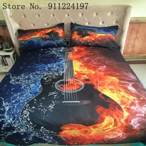 High Quality Bedspread Electric Guitar Quilt Cover Music Series Bed Sets Comforter Bedding Set For Children Home Textile