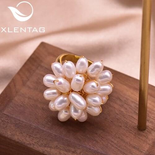 XlentAg 925 Sterling Silver Natural Fresh Water Pink Pearl Heart Shape Ring For Women Wedding Fine Jewelry anillos mujer GR0235A