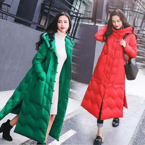 Duck Down Winter Jacket Women Collar Parka Coat Maxi Long Plus Size Female Warm 2019 Autumn Ladies Clothing Outerwear Puffer Top