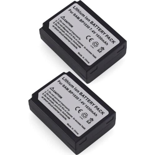2X BP-1030 Battery for Samsung BP1030 EDBP1030 BP1130 EDBP1130 NX300M NX310 NX500 NX1000 NX1100 NX2000 NX2020