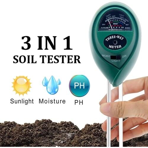 3 in1 Soil Water Moisture PH Meter Acidity Humidity Sunlight Light PH Test Garden Plants Flowers Moisture Testing Instrument