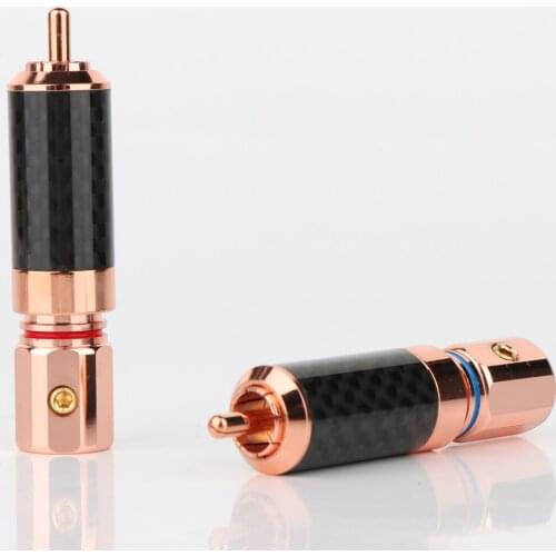 4PCS/lot Hi-end Rose Gold Plated RCA, Audio Plug Connector, Screw Locking RCA Plug