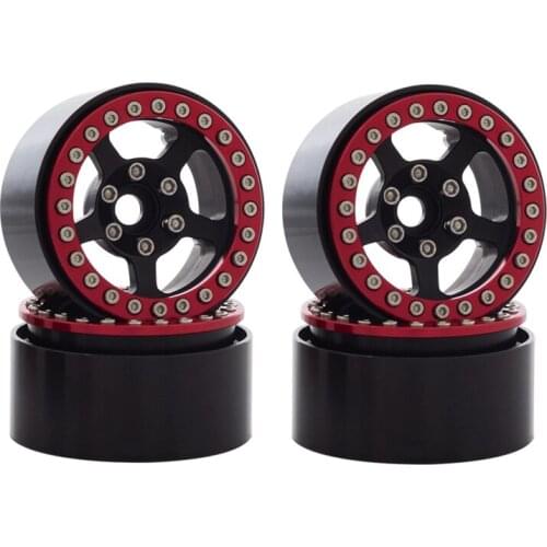 4PCS Metal 1.9Inch Beadlock Wheel Rims Hub for 1/10 RC Crawler Car Axial SCX10 90046 AXI03007 Traxxas TRX4 MST Parts