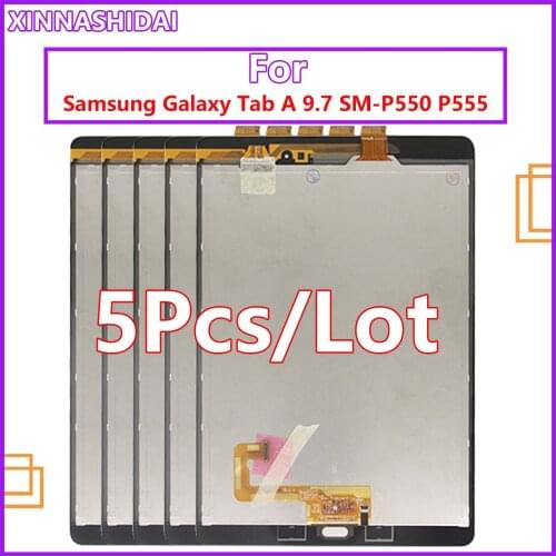 5PCS/LCD For Samsung Galaxy Tab A SM-P550 P550 SM-P555 P555 Display Sensor Glass Touch Panel Digitizer Assembly Touch Screen