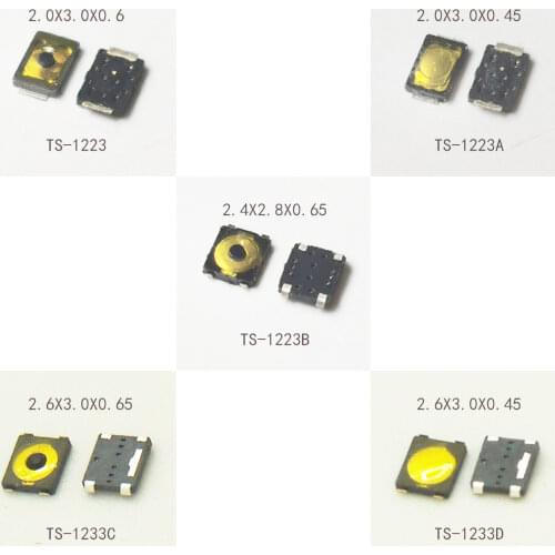 10pcs/lot Ultra Small Ultra low profile phone button tact switch 3X3mm super tiny SMD TS-1233D
