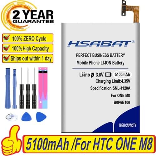 HSABAT 5100mAh B0P6B100 BOP6B100 Battery for HTC ONE M8 one 2 M8T M8X M8D E8 M8SW M8ST M8SD