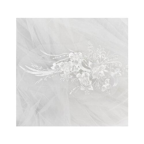 9 Colors 3D Applique French Lace Wedding Dress Applique DIY Bridal Headdress Ivory Lace Collar Lace Fabric