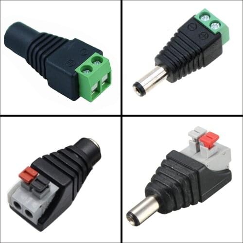 Free shipping 1~100pcs DC Connector for LED Strip Free Welding LED Strip Adapter Connector Male or Female connector
